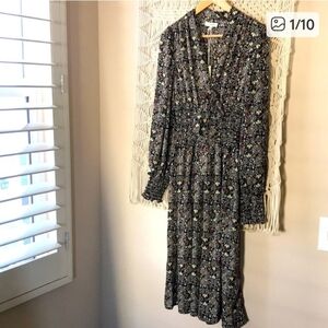 Max Studio Multicolor Floral Long Sleeve Dress